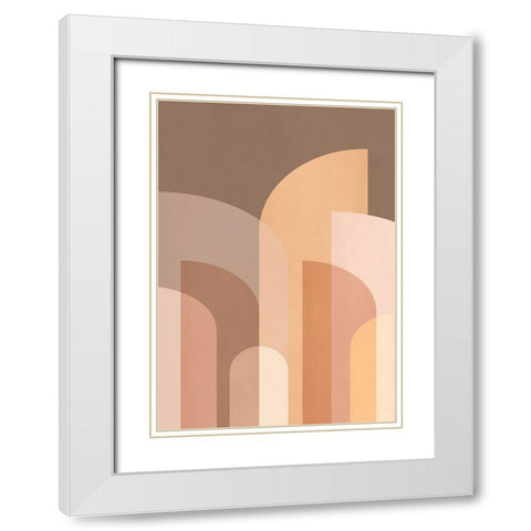 Retro Geometric II White Modern Wood Framed Art Print with Double Matting by Pienaar, Kathrin