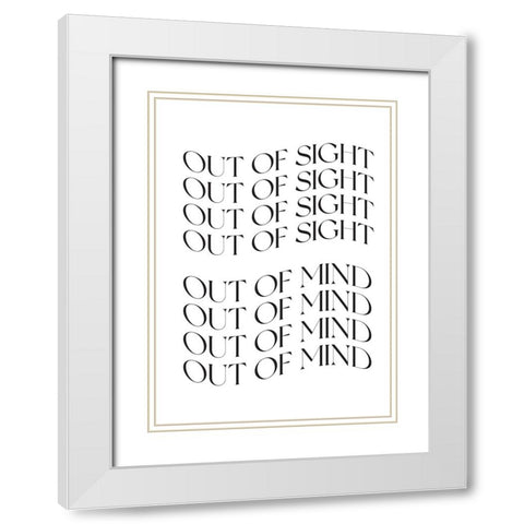 Out of sight - out of mind White Modern Wood Framed Art Print with Double Matting by Castillo, Valeria