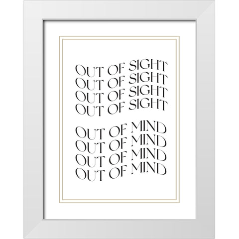 Out of sight - out of mind White Modern Wood Framed Art Print with Double Matting by Castillo, Valeria