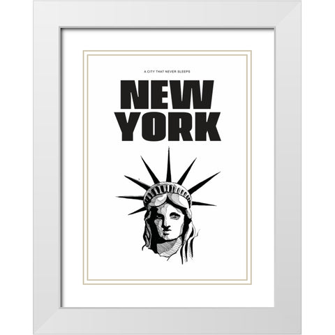 New York - New York White Modern Wood Framed Art Print with Double Matting by Castillo, Valeria