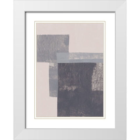 Gray Blocks #2 White Modern Wood Framed Art Print with Double Matting by Galitsyna, Alisa