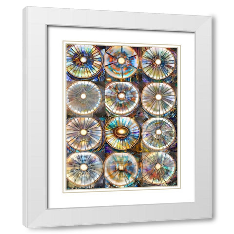 Omage to Kandinsky and Klimt White Modern Wood Framed Art Print with Double Matting by Day, Ruth