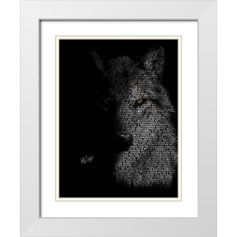 Wolf White Modern Wood Framed Art Print with Double Matting by Oladapo, Ojenike