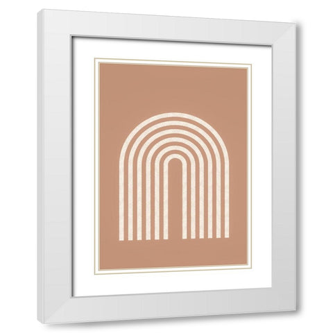 Rainbow lines White Modern Wood Framed Art Print with Double Matting by Pienaar, Kathrin