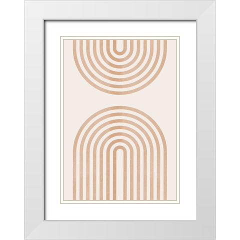 Rainbow Lines 2 White Modern Wood Framed Art Print with Double Matting by Pienaar, Kathrin