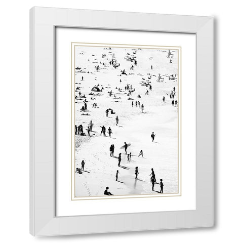 Beach Silhouettes White Modern Wood Framed Art Print with Double Matting by Pienaar, Kathrin