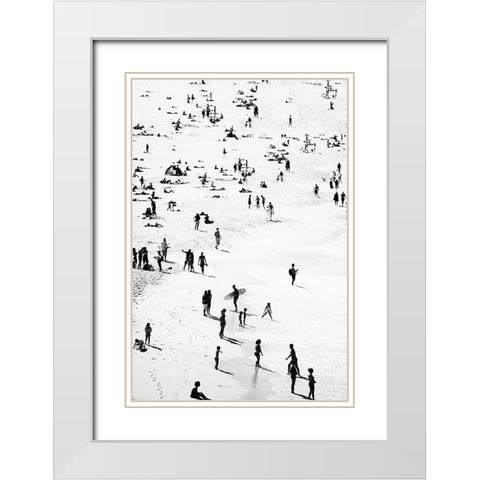 Beach Silhouettes White Modern Wood Framed Art Print with Double Matting by Pienaar, Kathrin