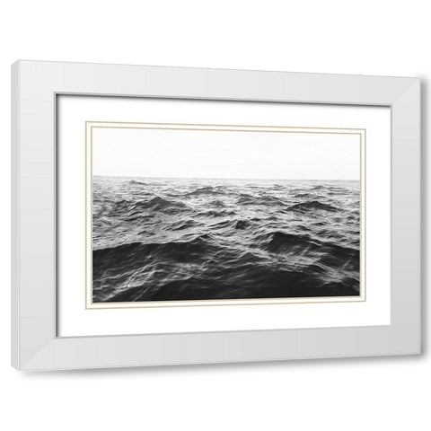 Wavy Horizon BW White Modern Wood Framed Art Print with Double Matting by Pienaar, Kathrin