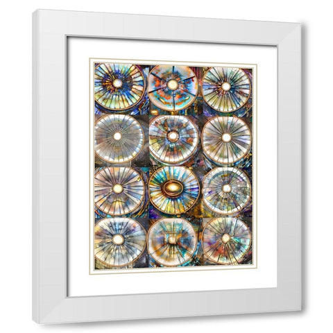 Omage to Kandinsky and Klimt White Modern Wood Framed Art Print with Double Matting by Day, Ruth