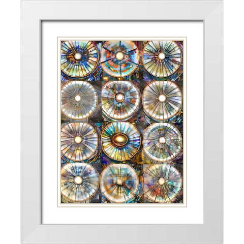 Omage to Kandinsky and Klimt White Modern Wood Framed Art Print with Double Matting by Day, Ruth
