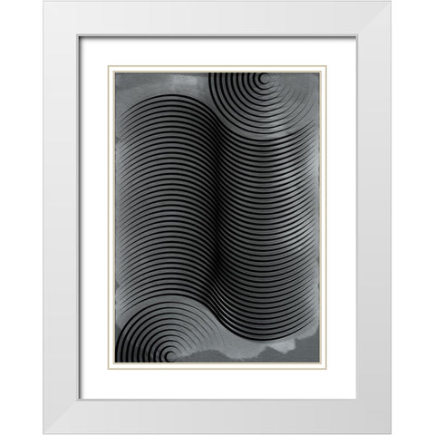 Last waves White Modern Wood Framed Art Print with Double Matting by Elmoudden, Omar