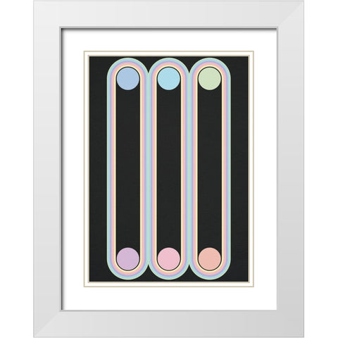 Elastic heart White Modern Wood Framed Art Print with Double Matting by Elmoudden, Omar