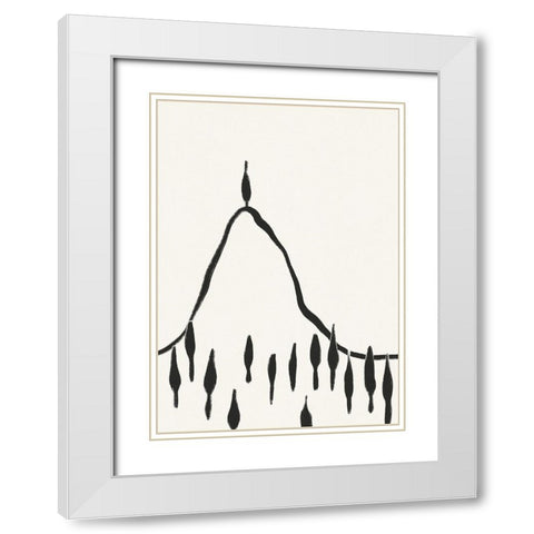 Minimal Line Landscape #2 White Modern Wood Framed Art Print with Double Matting by Galitsyna, Alisa