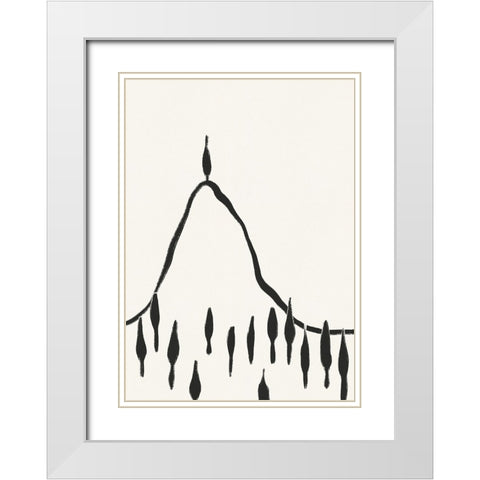 Minimal Line Landscape #2 White Modern Wood Framed Art Print with Double Matting by Galitsyna, Alisa