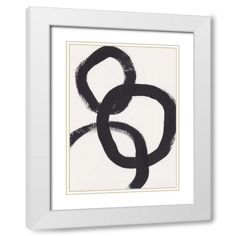 Acrylic Circles White Modern Wood Framed Art Print with Double Matting by Galitsyna, Alisa