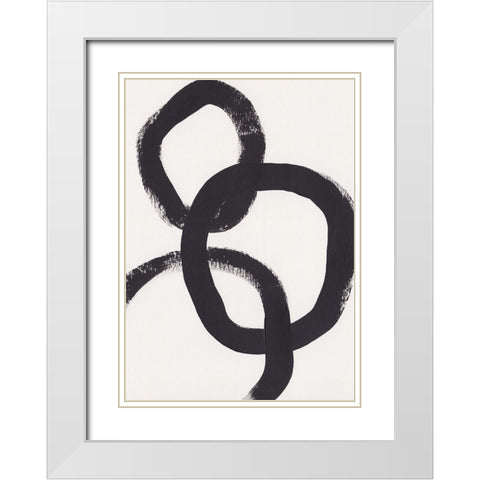 Acrylic Circles White Modern Wood Framed Art Print with Double Matting by Galitsyna, Alisa