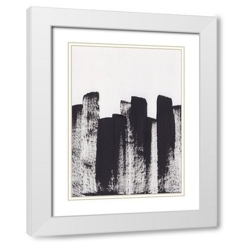 Bold Brush Strokes White Modern Wood Framed Art Print with Double Matting by Galitsyna, Alisa