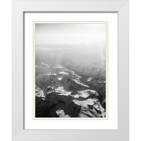 Alps in Black and White White Modern Wood Framed Art Print with Double Matting by Zwart, Raisa