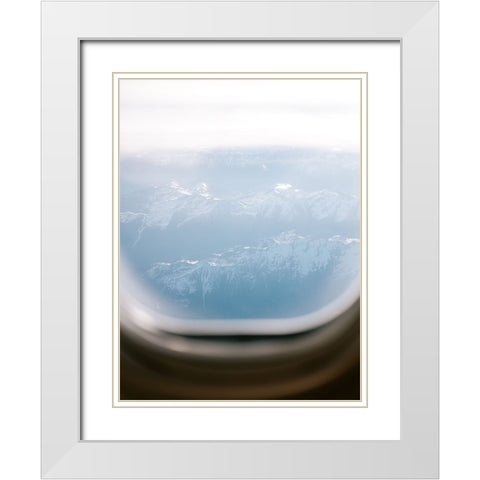 Plane Window View White Modern Wood Framed Art Print with Double Matting by Zwart, Raisa