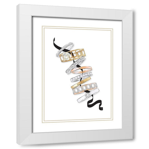 Bracelets White Modern Wood Framed Art Print with Double Matting by Martina
