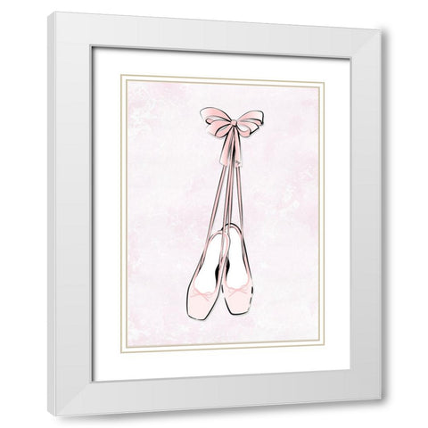 Ballerina Shoes White Modern Wood Framed Art Print with Double Matting by Martina