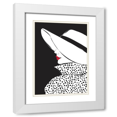 Blair White Modern Wood Framed Art Print with Double Matting by Martina