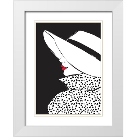 Blair White Modern Wood Framed Art Print with Double Matting by Martina