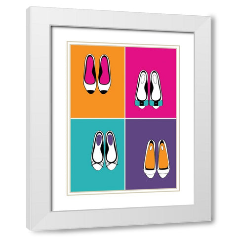 Bold Flats White Modern Wood Framed Art Print with Double Matting by Martina