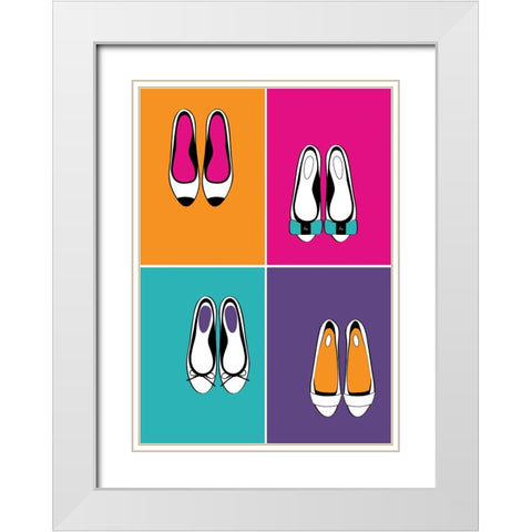 Bold Flats White Modern Wood Framed Art Print with Double Matting by Martina