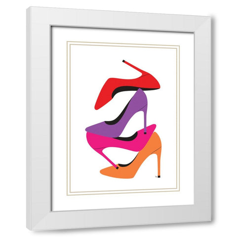 Bright Heels White Modern Wood Framed Art Print with Double Matting by Martina
