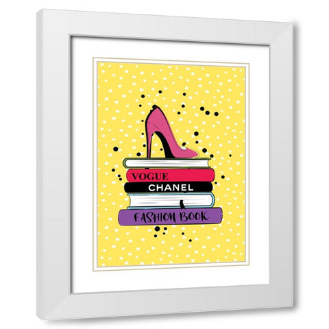 Fashion Books White Modern Wood Framed Art Print with Double Matting by Martina