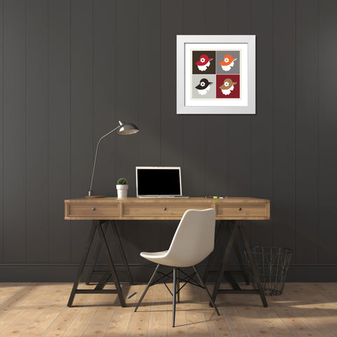 Hat Gals White Modern Wood Framed Art Print with Double Matting by Martina