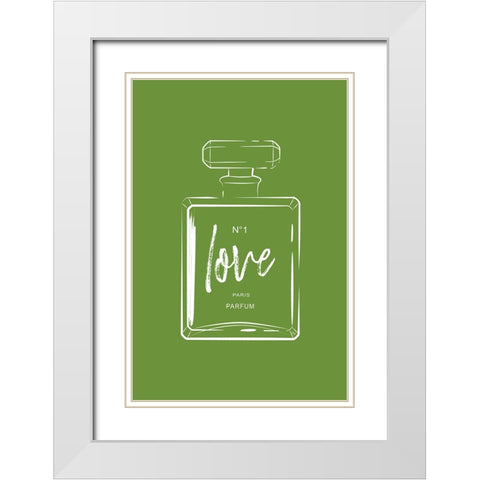 Green Perfume White Modern Wood Framed Art Print with Double Matting by Martina