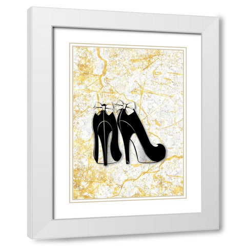 Marble Heels White Modern Wood Framed Art Print with Double Matting by Martina