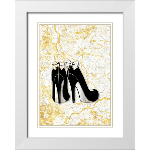 Marble Heels White Modern Wood Framed Art Print with Double Matting by Martina