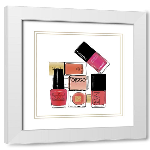 Pink Beauty White Modern Wood Framed Art Print with Double Matting by Martina