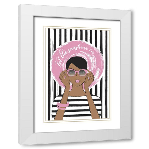 Sunshine Girl Dark White Modern Wood Framed Art Print with Double Matting by Martina