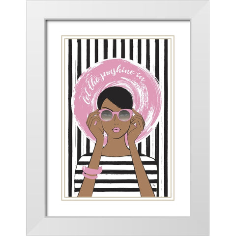 Sunshine Girl Dark White Modern Wood Framed Art Print with Double Matting by Martina