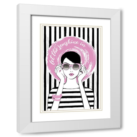 Sunshine Girl White Modern Wood Framed Art Print with Double Matting by Martina
