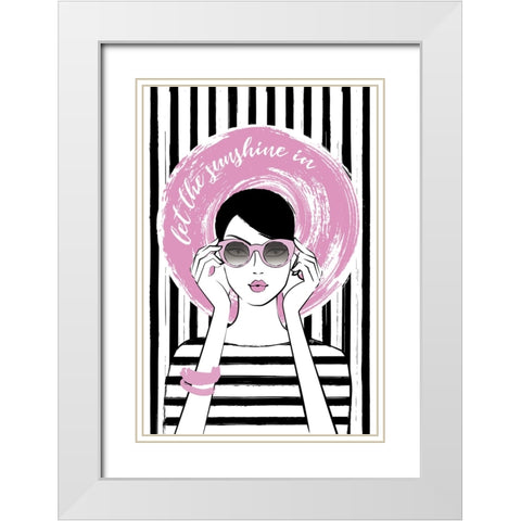 Sunshine Girl White Modern Wood Framed Art Print with Double Matting by Martina
