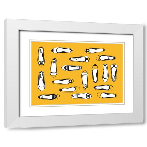 Yellow Flats White Modern Wood Framed Art Print with Double Matting by Martina