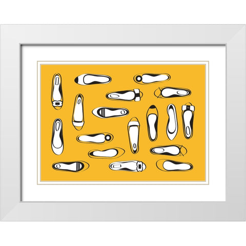 Yellow Flats White Modern Wood Framed Art Print with Double Matting by Martina