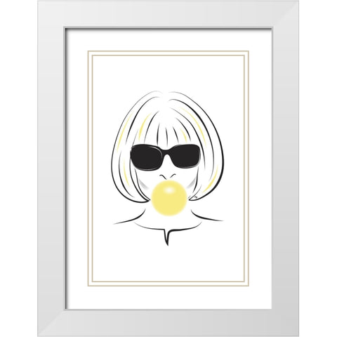 Anna White Modern Wood Framed Art Print with Double Matting by Martina