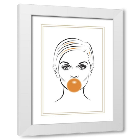 Twiggy White Modern Wood Framed Art Print with Double Matting by Martina