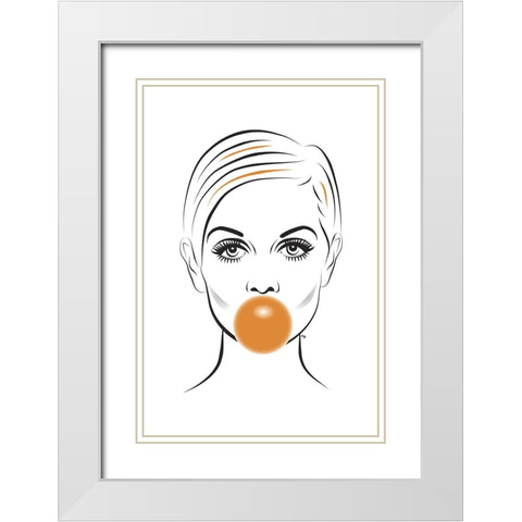 Twiggy White Modern Wood Framed Art Print with Double Matting by Martina