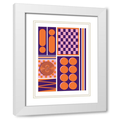 Purple Rain White Modern Wood Framed Art Print with Double Matting by Ortiz, Sergio