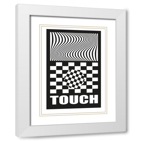 Touch White Modern Wood Framed Art Print with Double Matting by Ortiz, Sergio