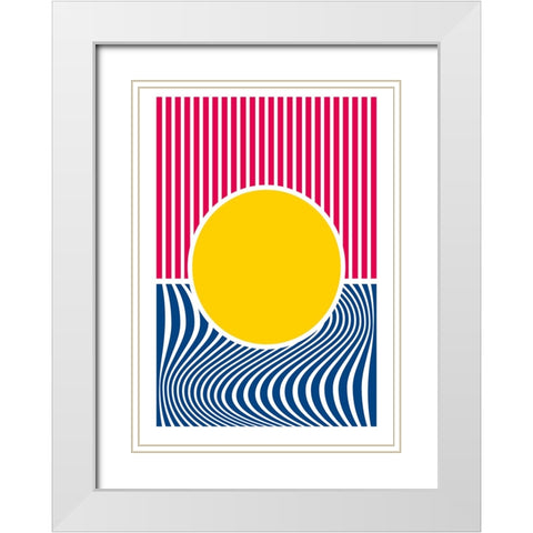 Simple White Modern Wood Framed Art Print with Double Matting by Ortiz, Sergio
