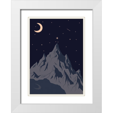 Good Night White Modern Wood Framed Art Print with Double Matting by Elmoudden, Omar