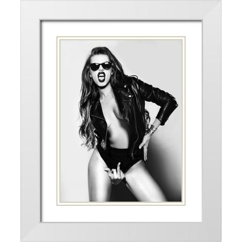 Eat This White Modern Wood Framed Art Print with Double Matting by Drake, David